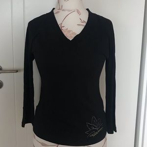 Roberto Cavalli Black long sleeve top.